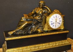 Louis XVI French Mantel Clock Tableclock, Balthazar París, Bronce, Marble