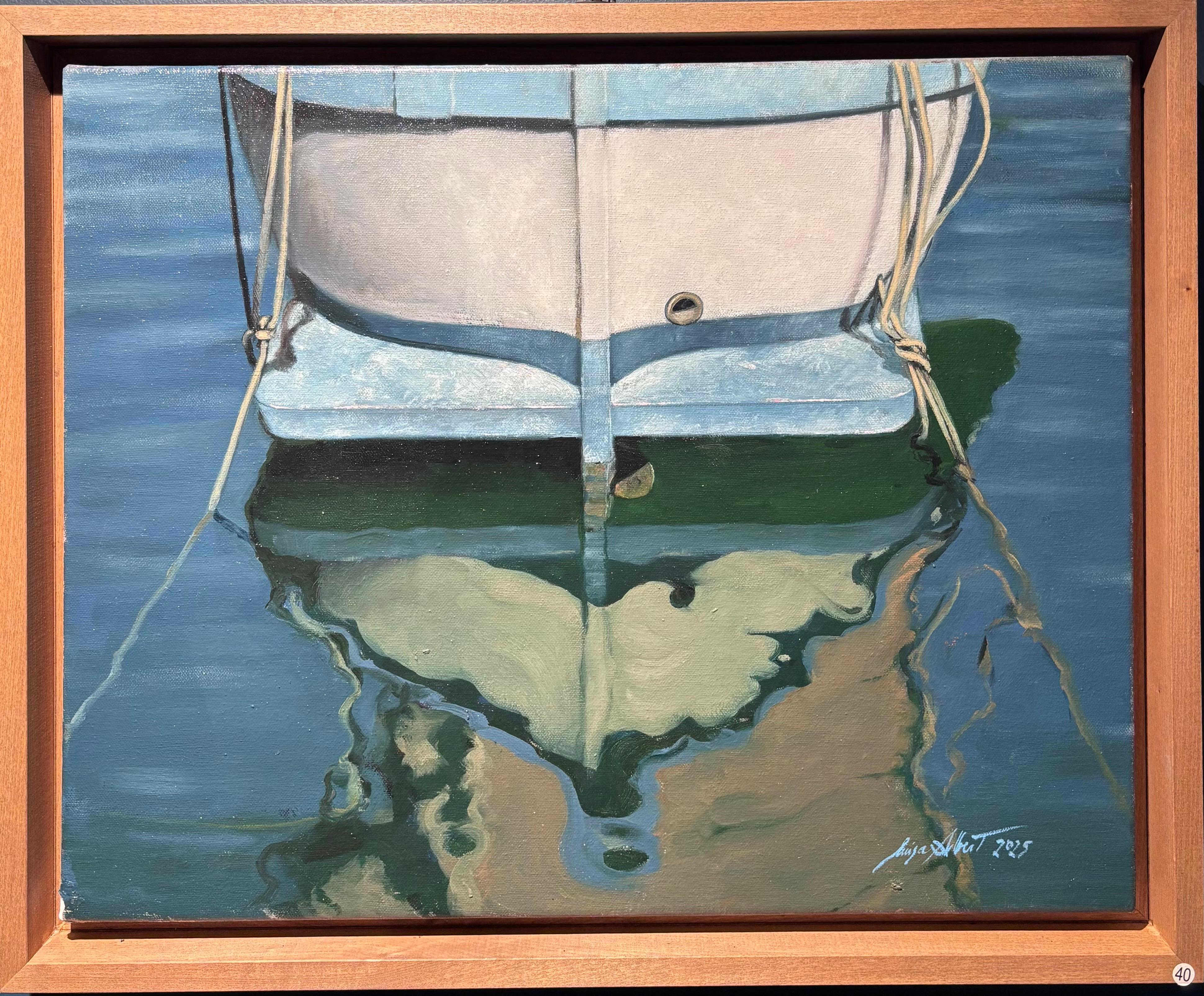 Luisa Albert Figurative Painting – " Calma piatta" Olio su tela cm. 50 x 40