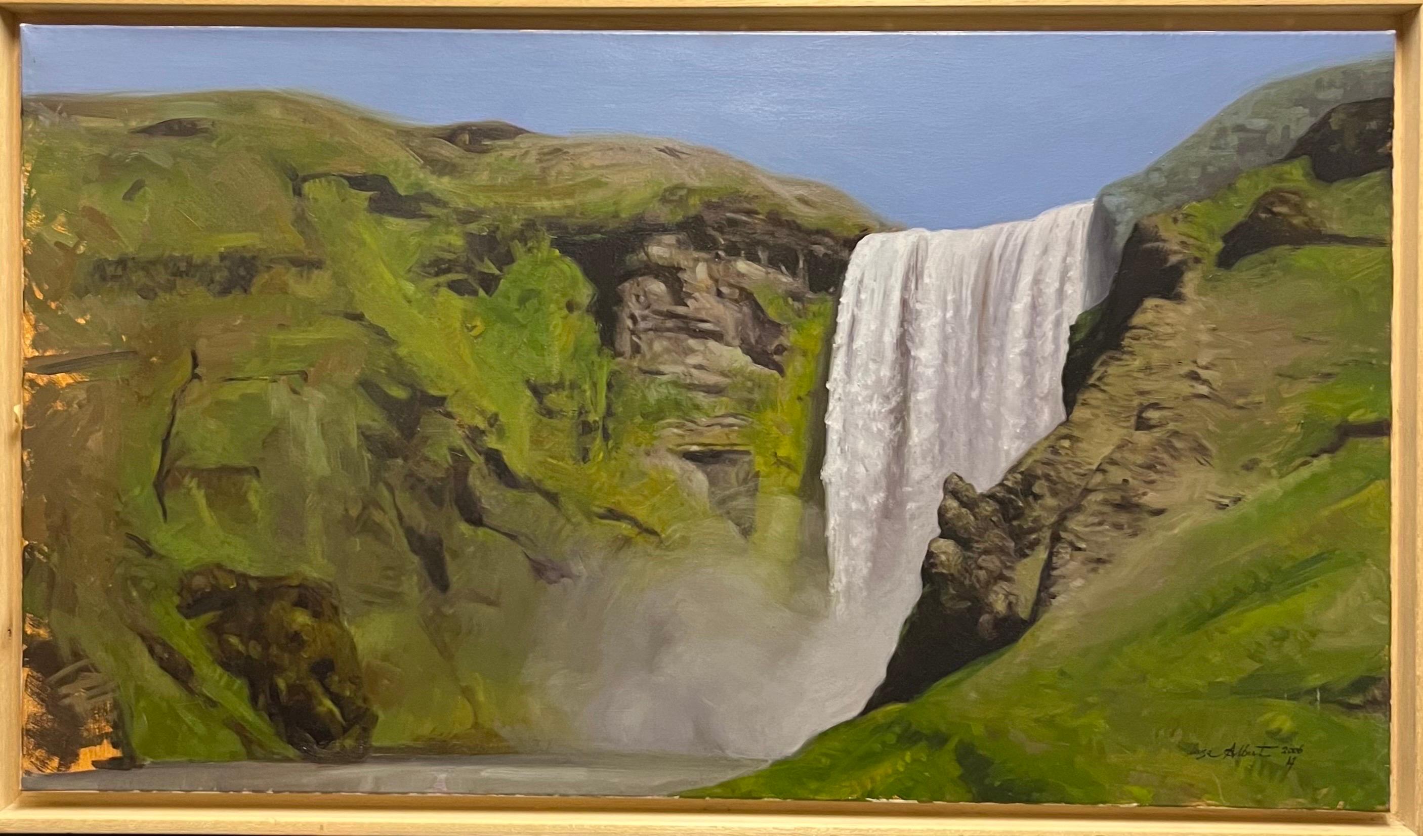 Landscape Painting Luisa Albert - "" Islande ,Cascade de Dettifoss"" Huile cm. 100 x 45   2006