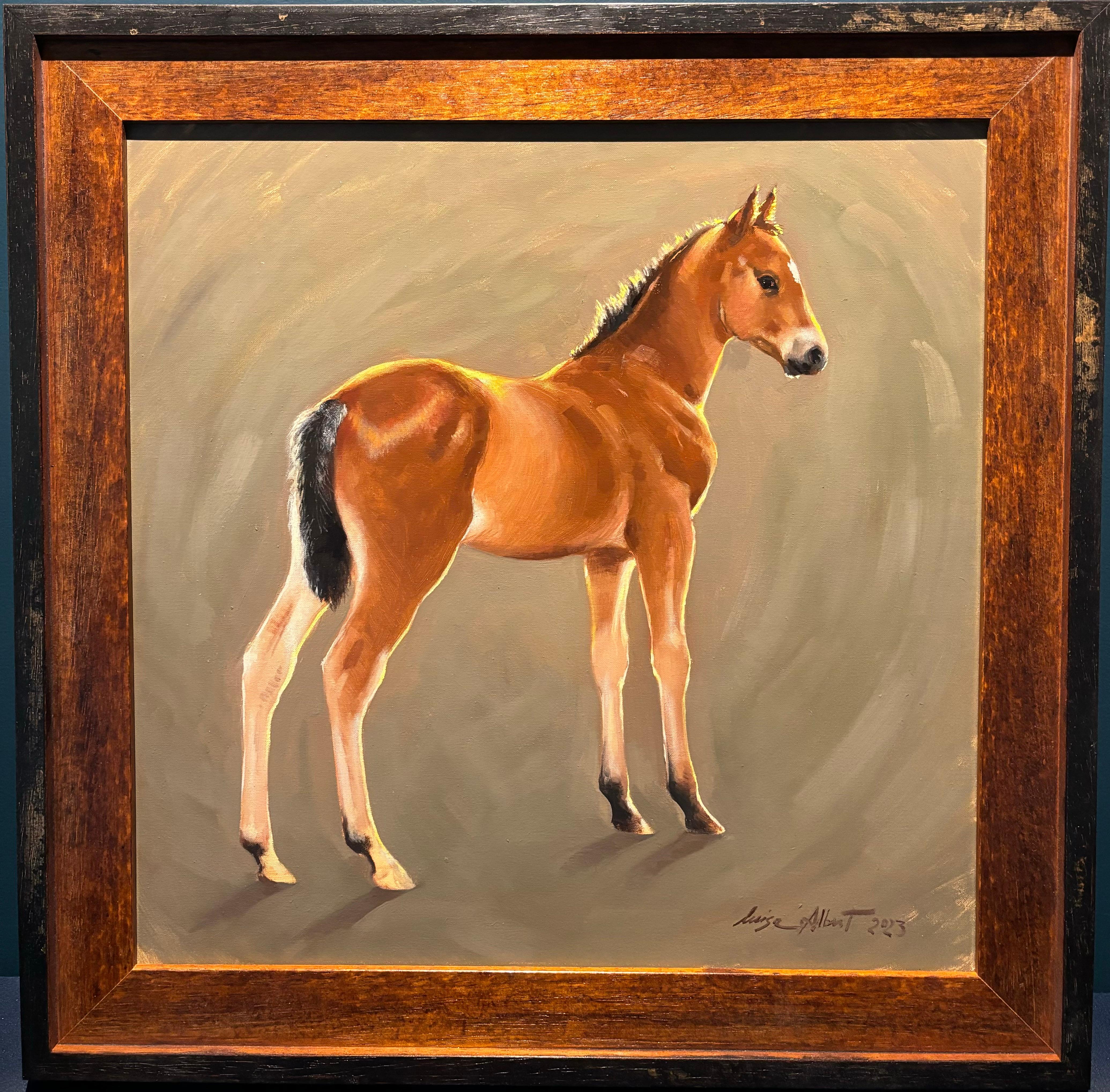 Luisa Albert Animal Painting - " Puledrino" Olio su tela cm. 40 x 40  2023