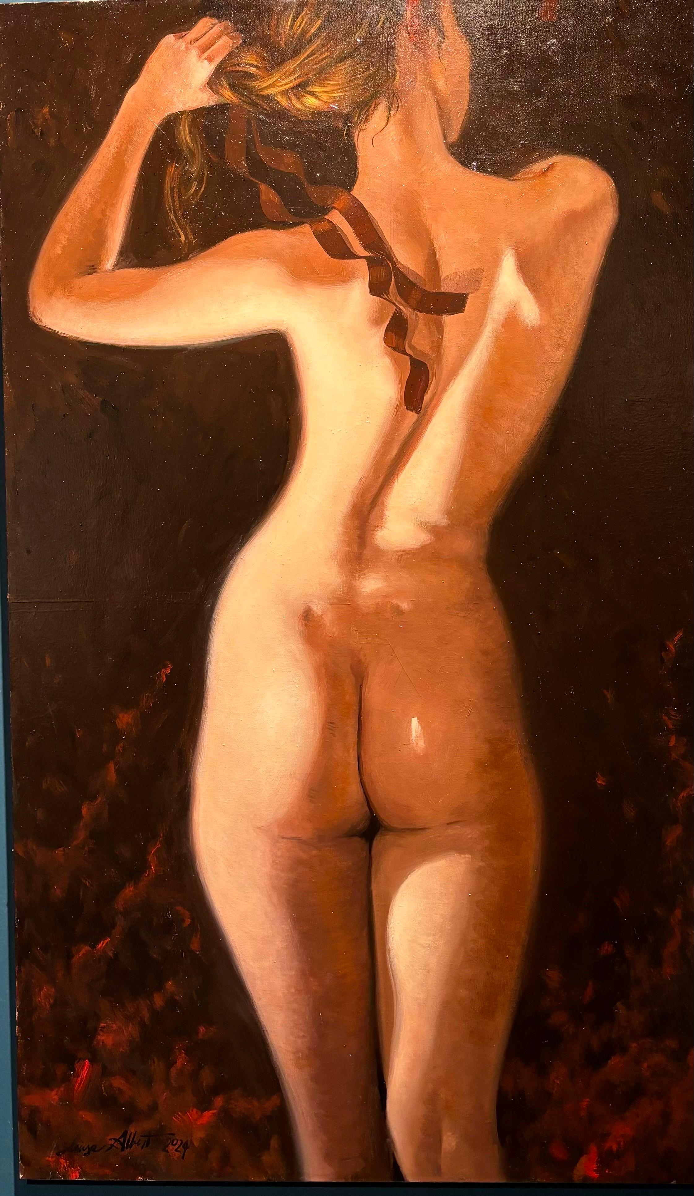Nude Painting di Luisa Albert - "Back" Olio cm. 45 x 75