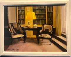 "Country Library"Interior,Books  Oil  cm. 40 x 30  2023 ,Free shipping