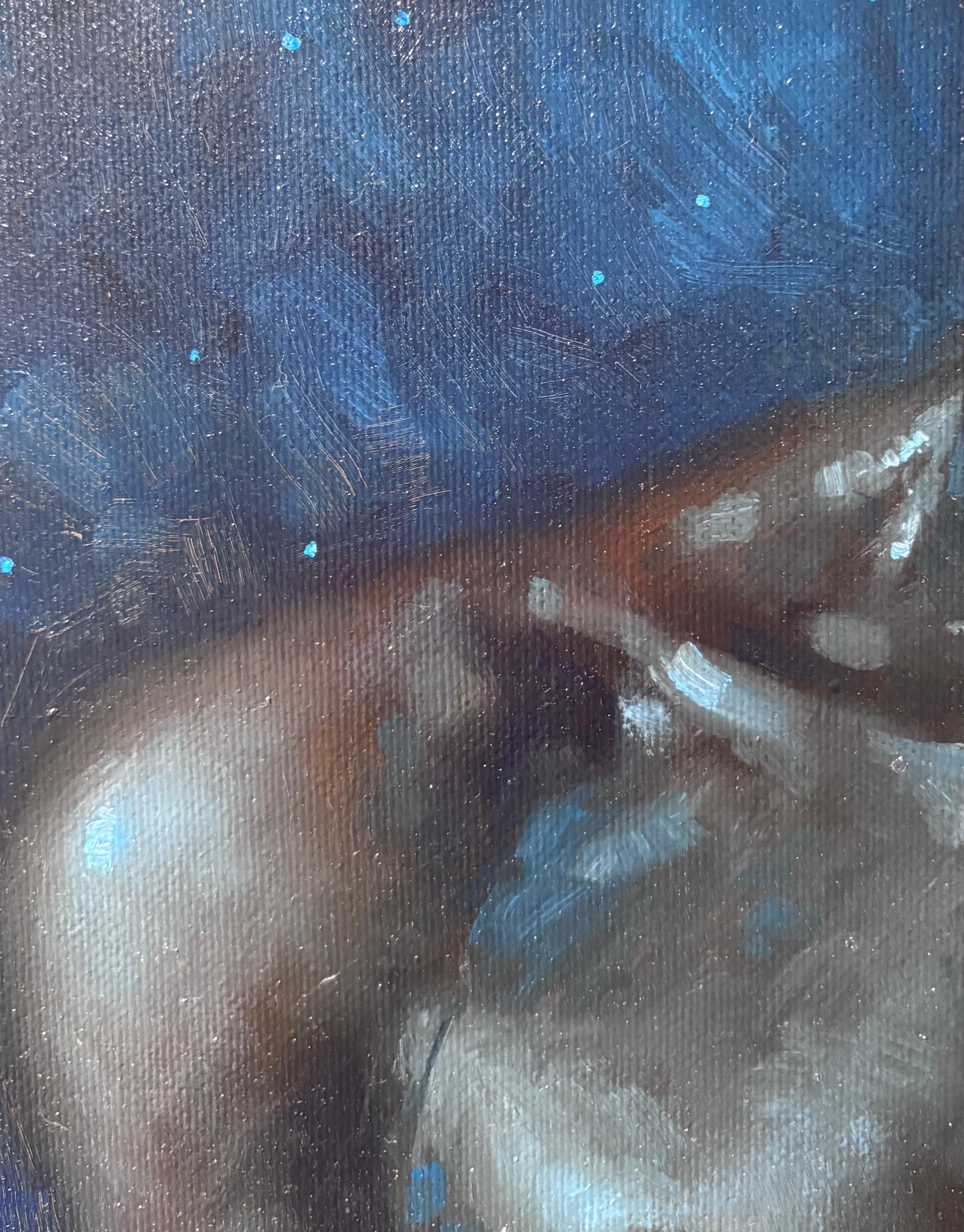 Piccola opera di Luisa Albert
Firmato sul retro 
Affascinante ritratto uomo notturno
Splendida Gesims 