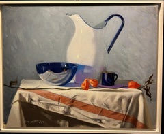 - Esecizio blu e arancio - Olio su tela  cm. 45 x 35