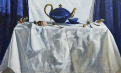 "Hurry up" Blue teapot  Oil  cm. 90 x 55