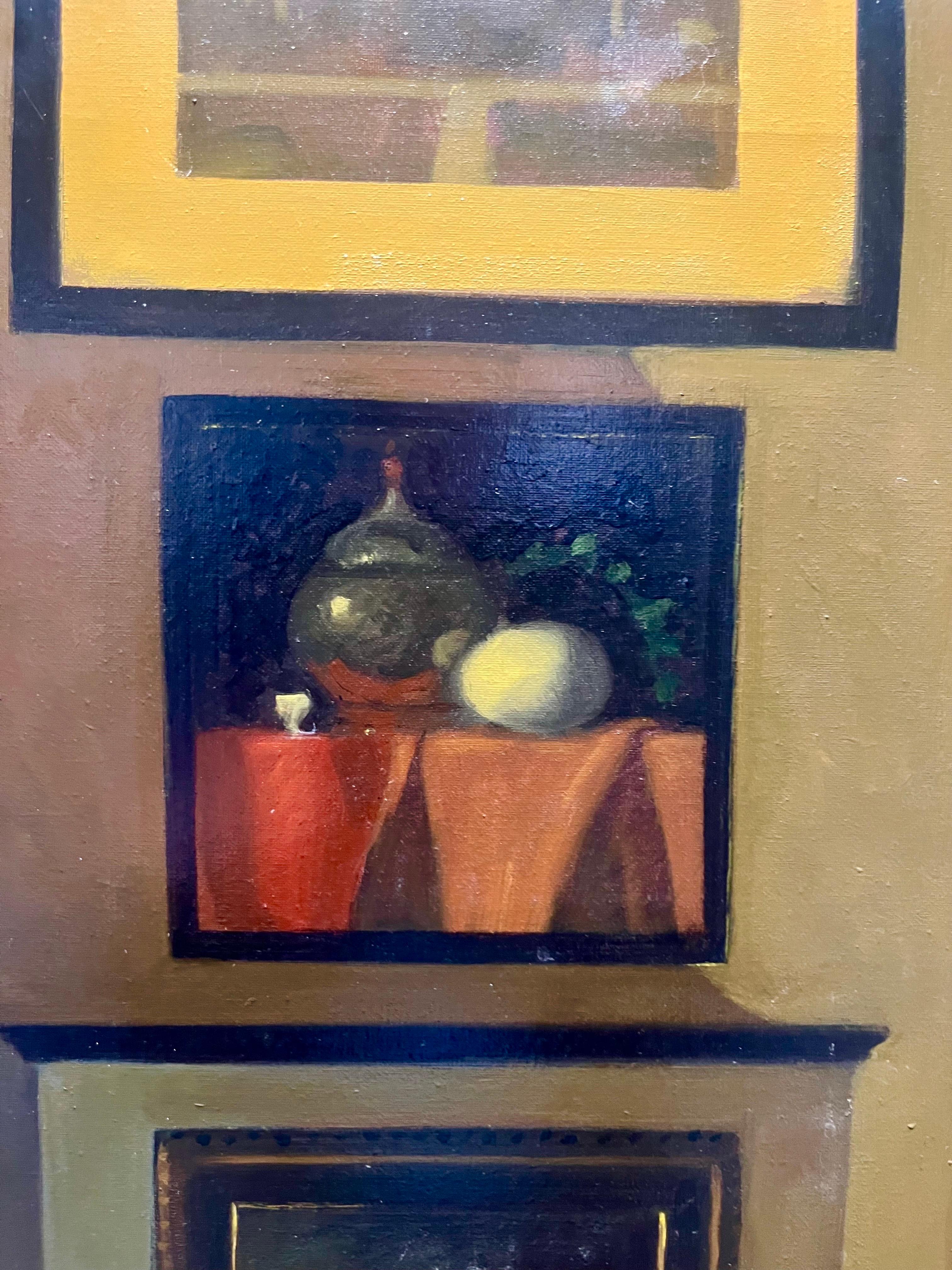 „Interior mit Porträt eines Malers“, Hommage an J.S. Sargent Öl cm. 40 x 70 im Angebot 2