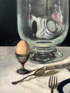 "Meglio un uovo oggi che una gallina domani" Olio su tela cm. 90 x 80