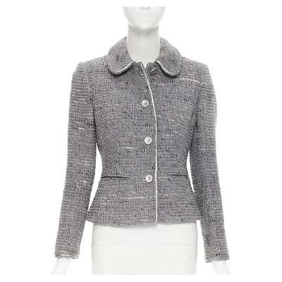 CAROLINA HERRERA Silver Beaded and Sequin Jacket with Top 8 10 For Sale ...