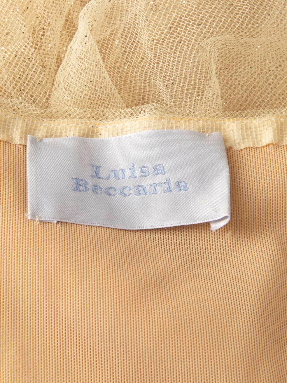Luisa Beccaria Yellow Sparkly Maxi Ball Gown Size XS For Sale 4