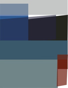 Derivado 175 #1   Plongée en bleu vénézuélien  Impression d'archives géométrique abstraite 