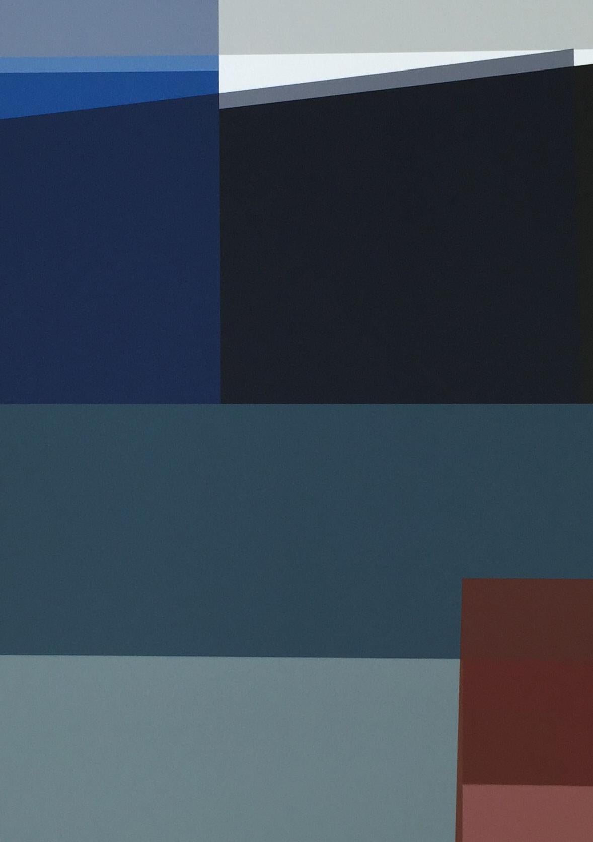 Derivado 175 #2  Plongée en bleu vénézuélien  Impression d'archives géométrique abstraite  - Géométrique abstrait Print par Luisa Duarte