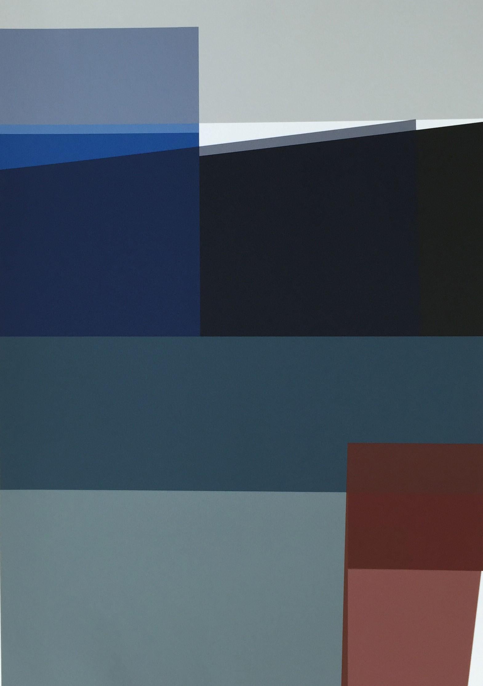 Derivado 175 #2  Plongée en bleu vénézuélien  Impression d'archives géométrique abstraite 