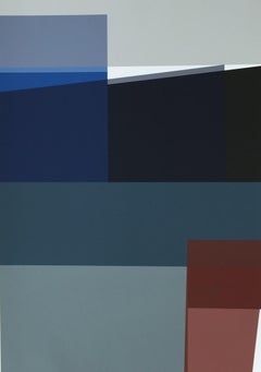 Derivado 175 #2  Plongée en bleu vénézuélien  Impression d'archives géométrique abstraite 