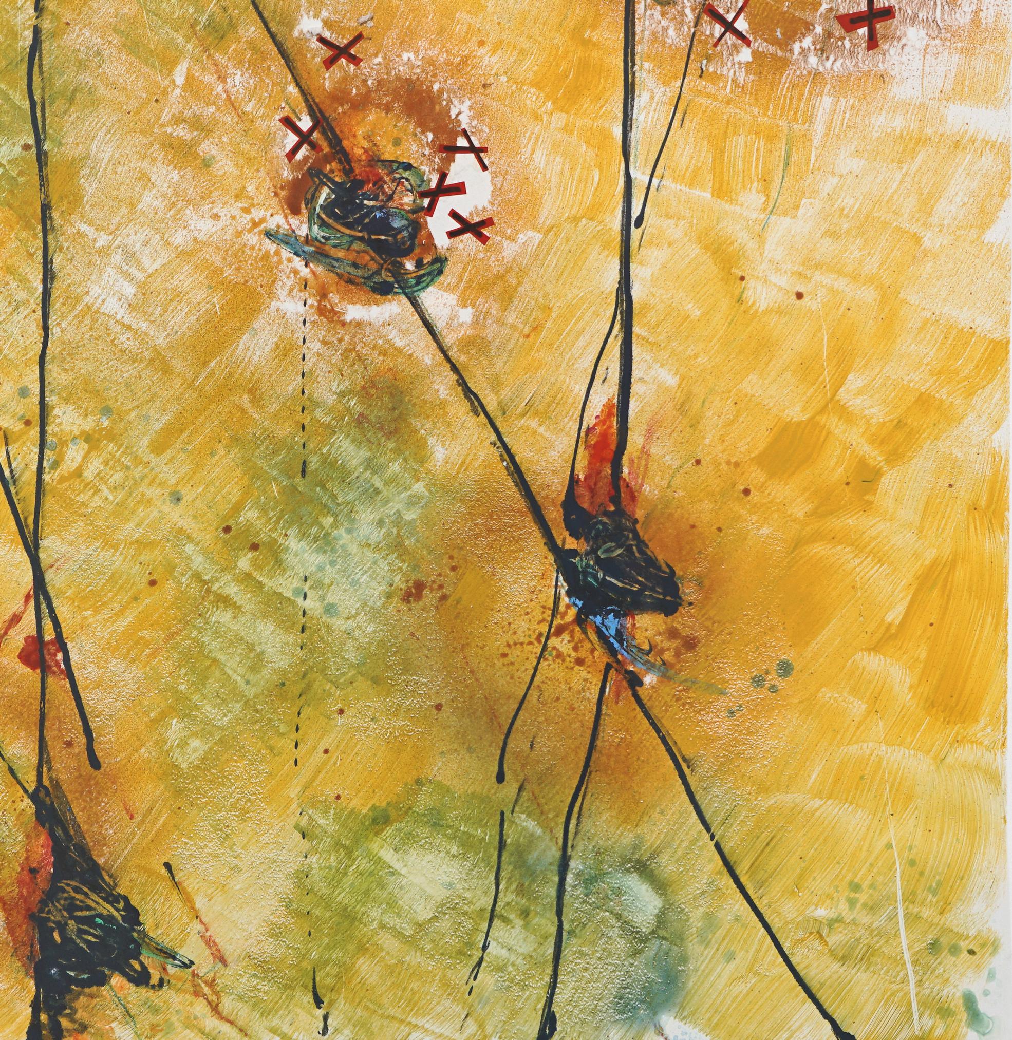 Me arreglo  Monotipo sobre papel Contemporáneo   América Latina Contemporánea - Abstract Print Marrón de Luisa Duarte