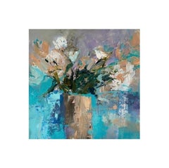 Arrangement in Turquoise, still-life Painting, Expressionist Art