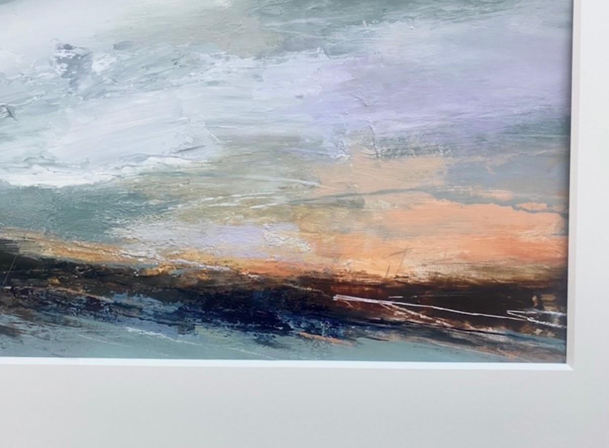 Dusky Shore and Peach Panorama Diptych - Abstract Expressionist Painting by Luisa Holden