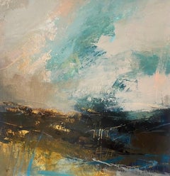 Luisa Holden, Beyond the Ridge, Affordable Semi Abstract Art, Mixed Media Art