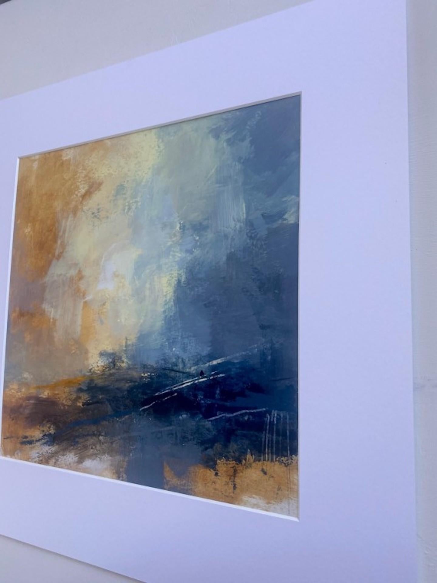Luisa Holden, Low Clouds with Raw Umber, Original Abstract Landscape Painting For Sale 1