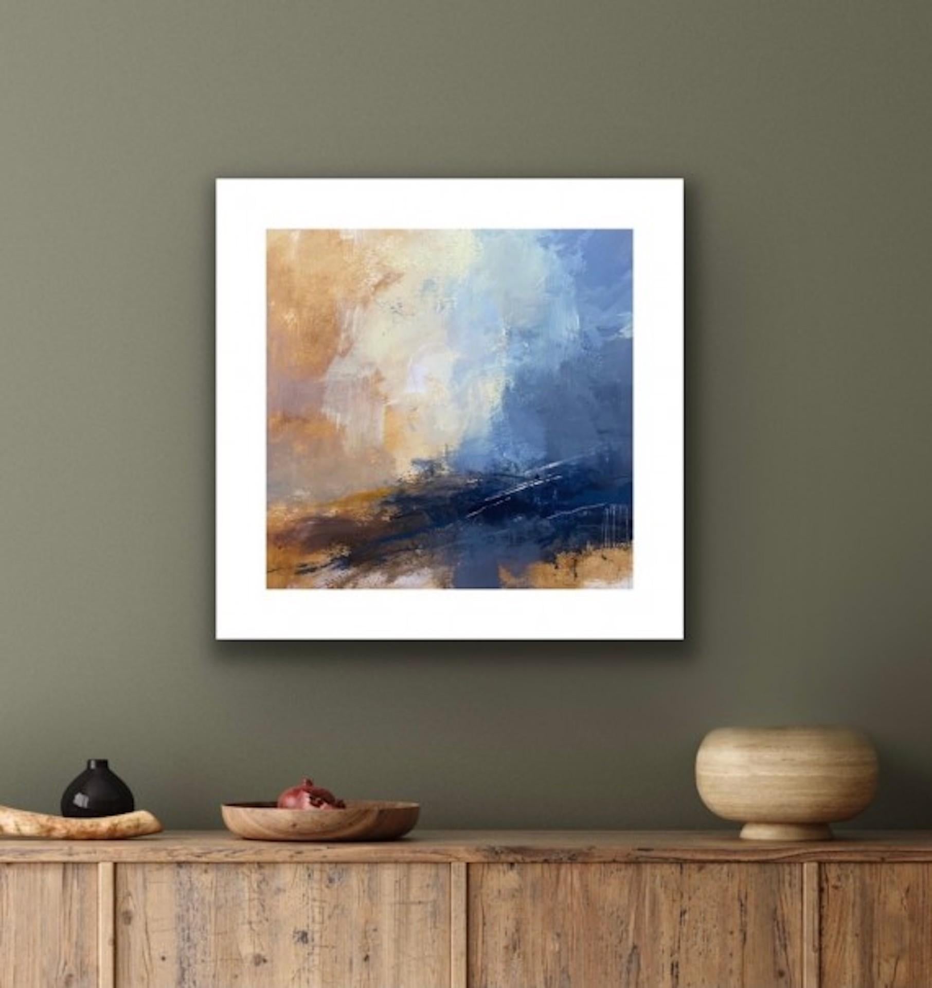 Luisa Holden, Low Clouds with Raw Umber, Original Abstract Landscape Painting For Sale 4