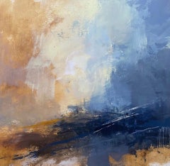 Luisa Holden, Low Clouds with Raw Umber, Original Abstract Landscape Painting