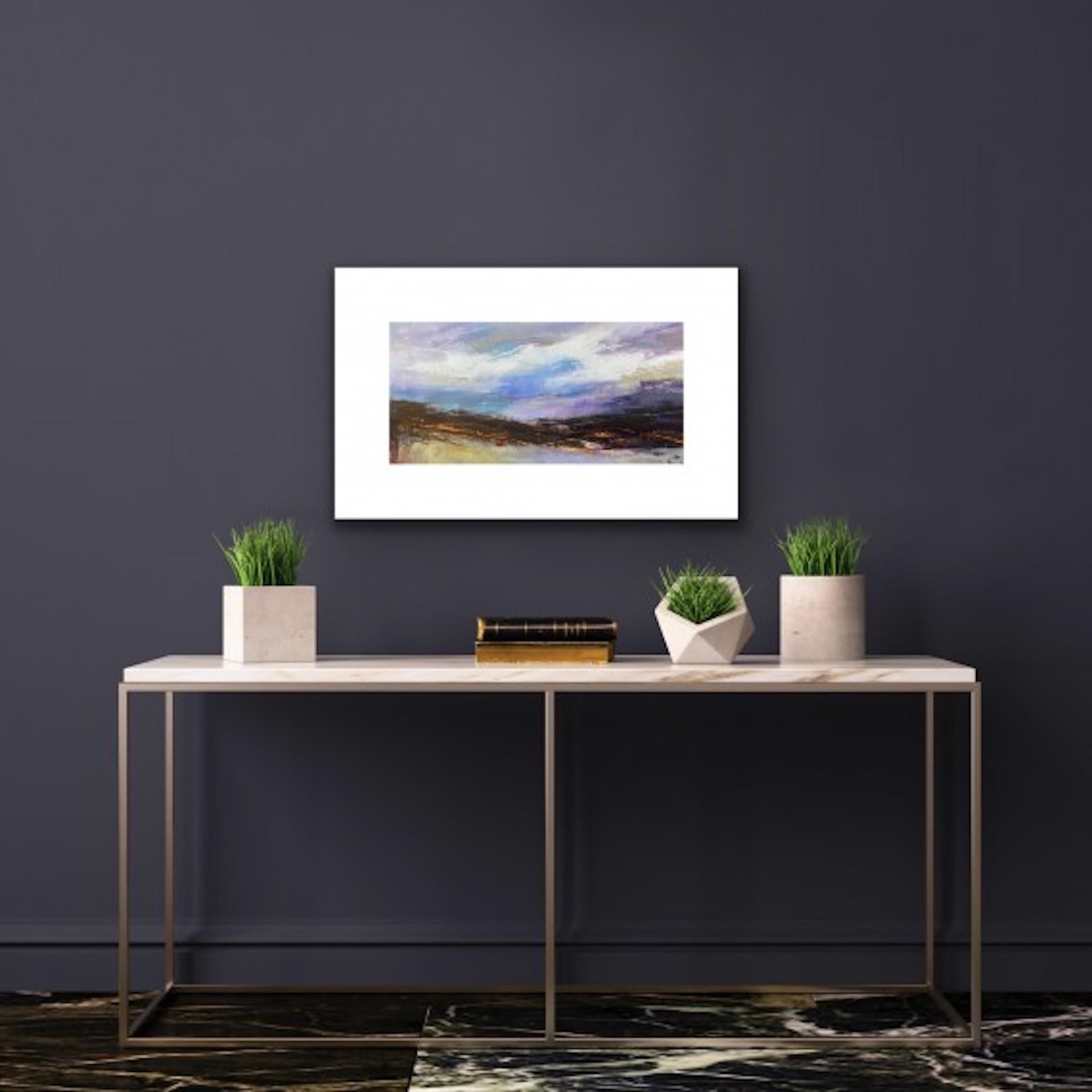 Luisa Holden, Purple Moorland Panorama, Affordable Art, Original Painting For Sale 1