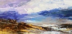 Luisa Holden, Cielo costero con añil, Pintura original de paisaje abstracto