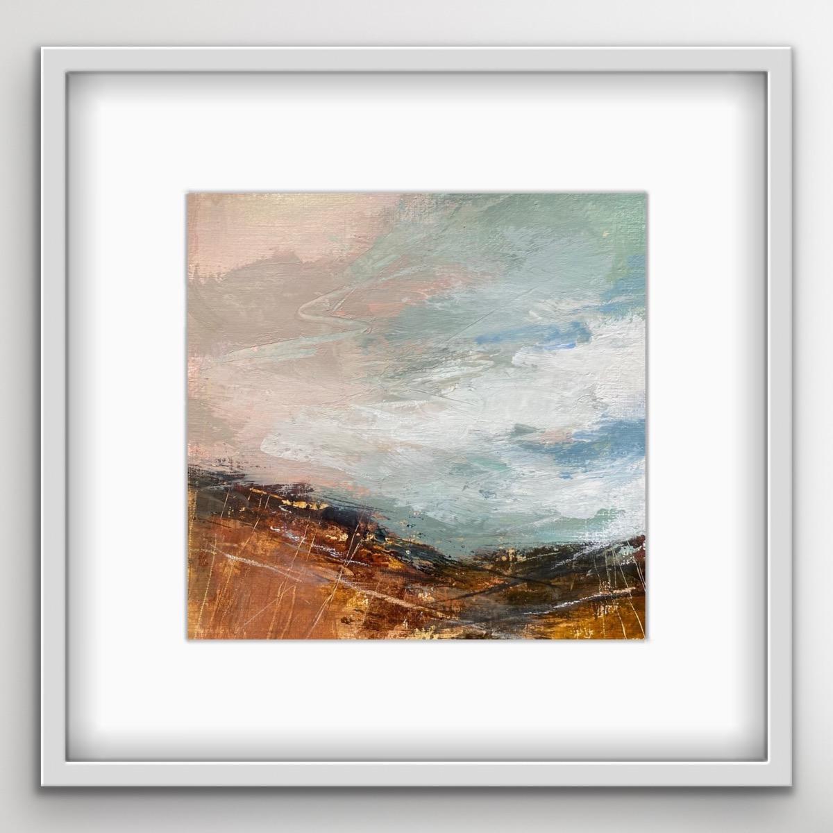 Páramo azotado por el viento, pintura abstracta de paisaje, arte expresionista, arte en capas - Painting Expresionismo abstracto de Luisa Holden