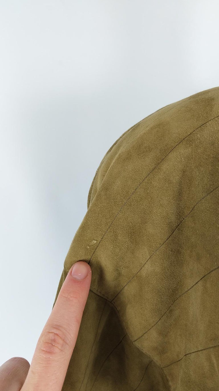 Luisa Martini Vintage Italian Huge Shoulder Pads Suede Blouson Jacket