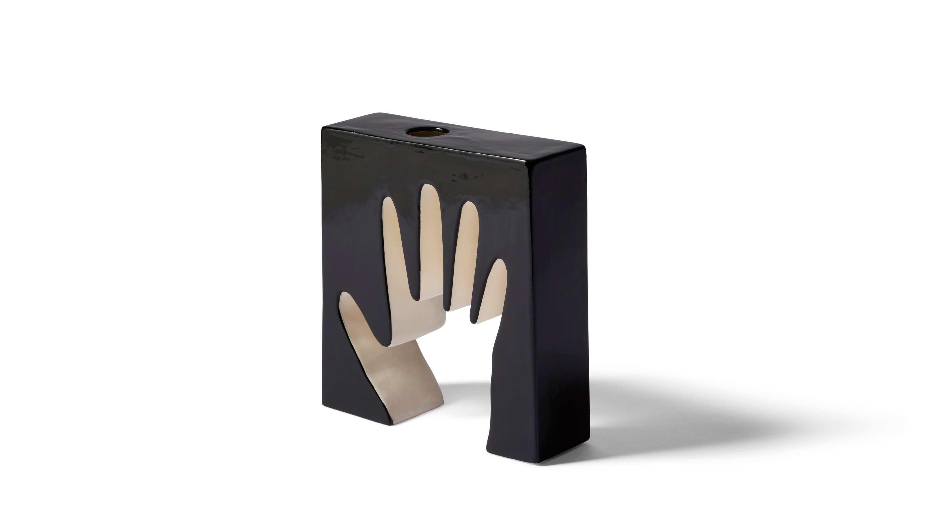 Italiano Luisa Parisi Vaso Impronta - Mano in bianco e nero per Cassina in vendita