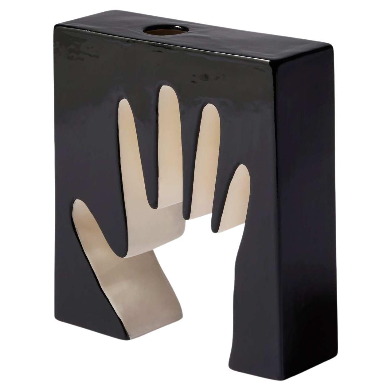Luisa Parisi Schwarz-Weiß Impronta - Mano-Vase für Cassina