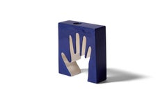 Blau-weiße Impronta von Luisa Parisi für Cassina – Mano-Vase in Blau und Weiß