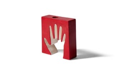 Luisa Parisi Rot-Weiß Impronta - Mano Vase für Cassina