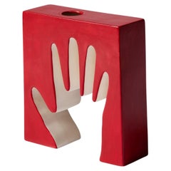 Luisa Parisi Red & White Impronta - Mano Vase For Cassina