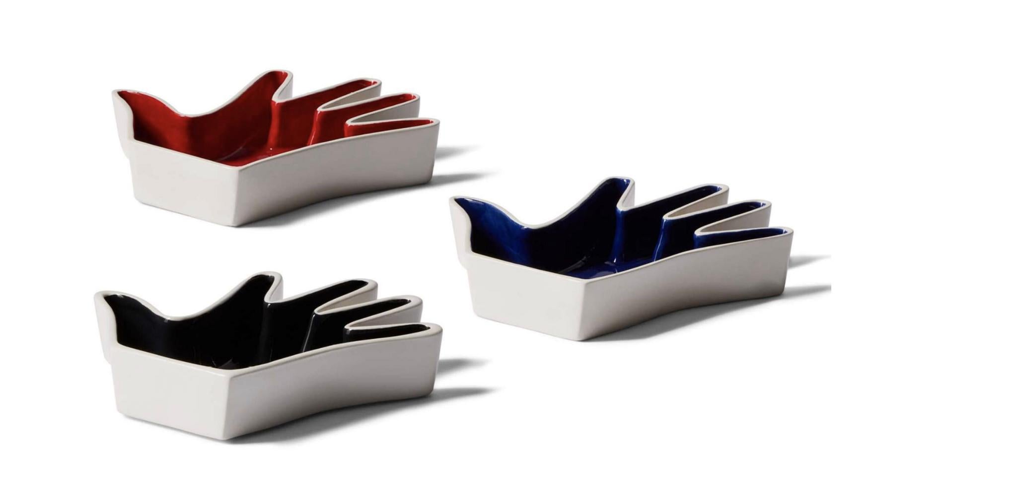 Mid-Century moderno Luisa Parisi Impronta rossa e bianca - Pin Tray Mano For Cassina in vendita