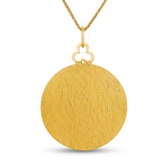 Luisa Rosas 18 Karat Yellow Gold Diamond Circle Locket on 18K Chain Necklace