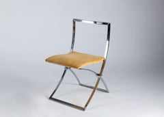 Luisa, Set of Six Folding Chairs by Marcello Cuneo, Mobel Italia, Italy, c. 1970