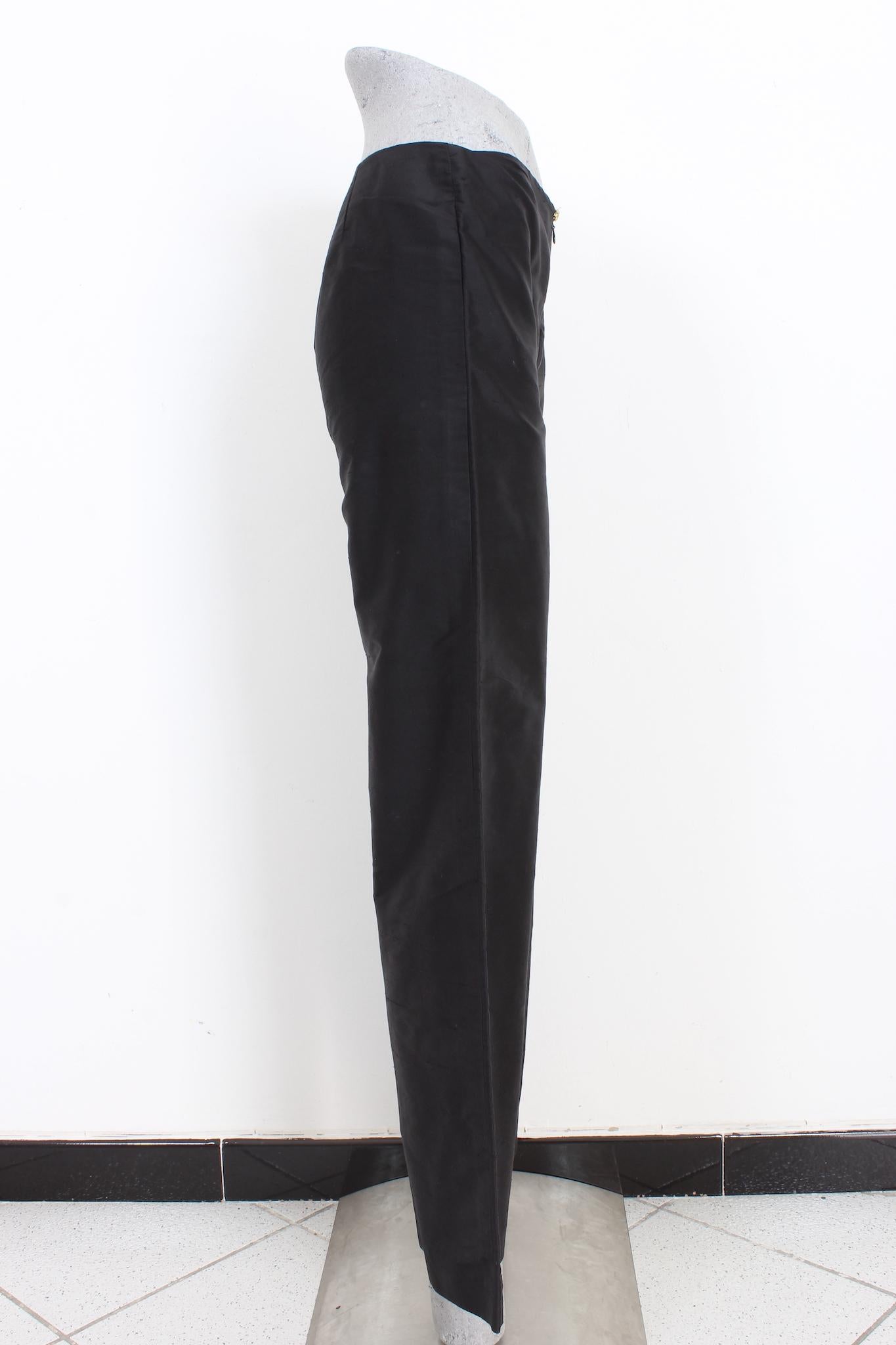 Luisa Spagnoli Black Silk Elegant Pants 2000s In Excellent Condition For Sale In Brindisi, Bt