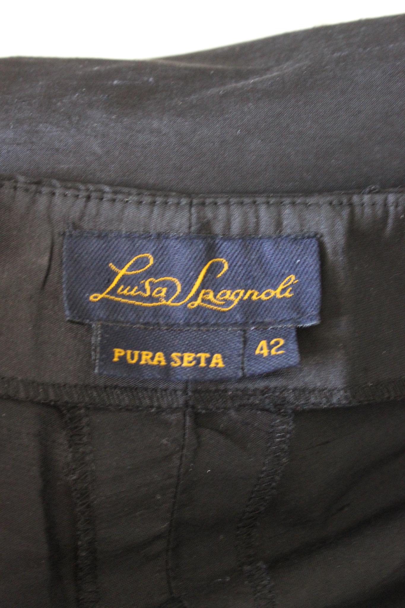 Luisa Spagnoli Black Silk Elegant Pants 2000s For Sale 1