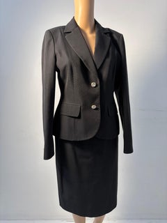 Luisa Spagnoli Schwarzer Rock Anzug Elegantes Maßgeschneidertes Set