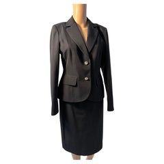Luisa Spagnoli Schwarzer Rock Anzug Elegantes Maßgeschneidertes Set