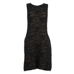 Mini-robe Luisa Spagnoli en laine noire à fleurs, taille M