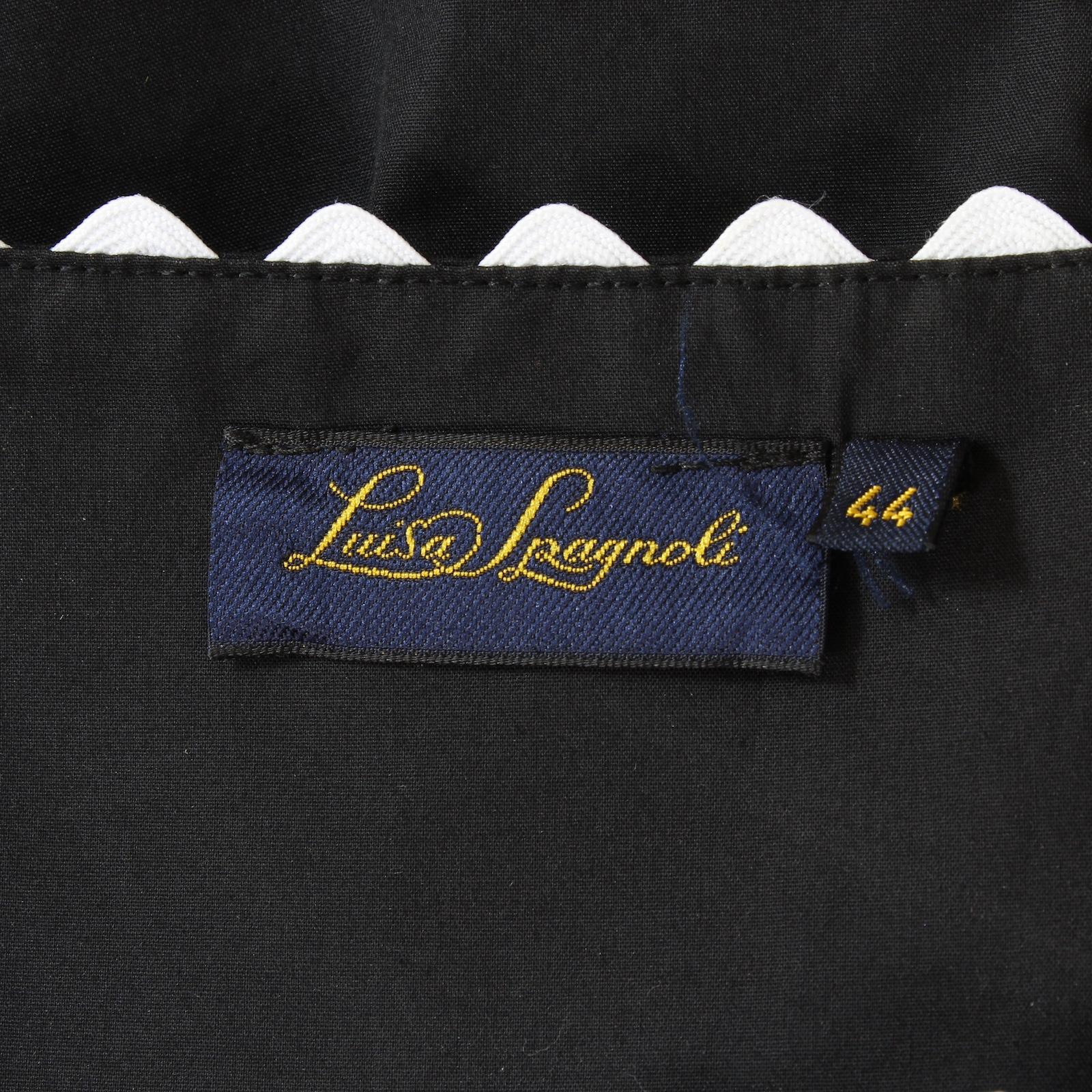 Luisa Spagnoli Cotton Black Long Flared Maxi Skirt 90s 1
