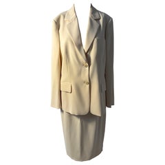 Luisa Spagnoli Cremefarbener Maßanzug, Italien - Minimalistisches elegantes Set IT 48