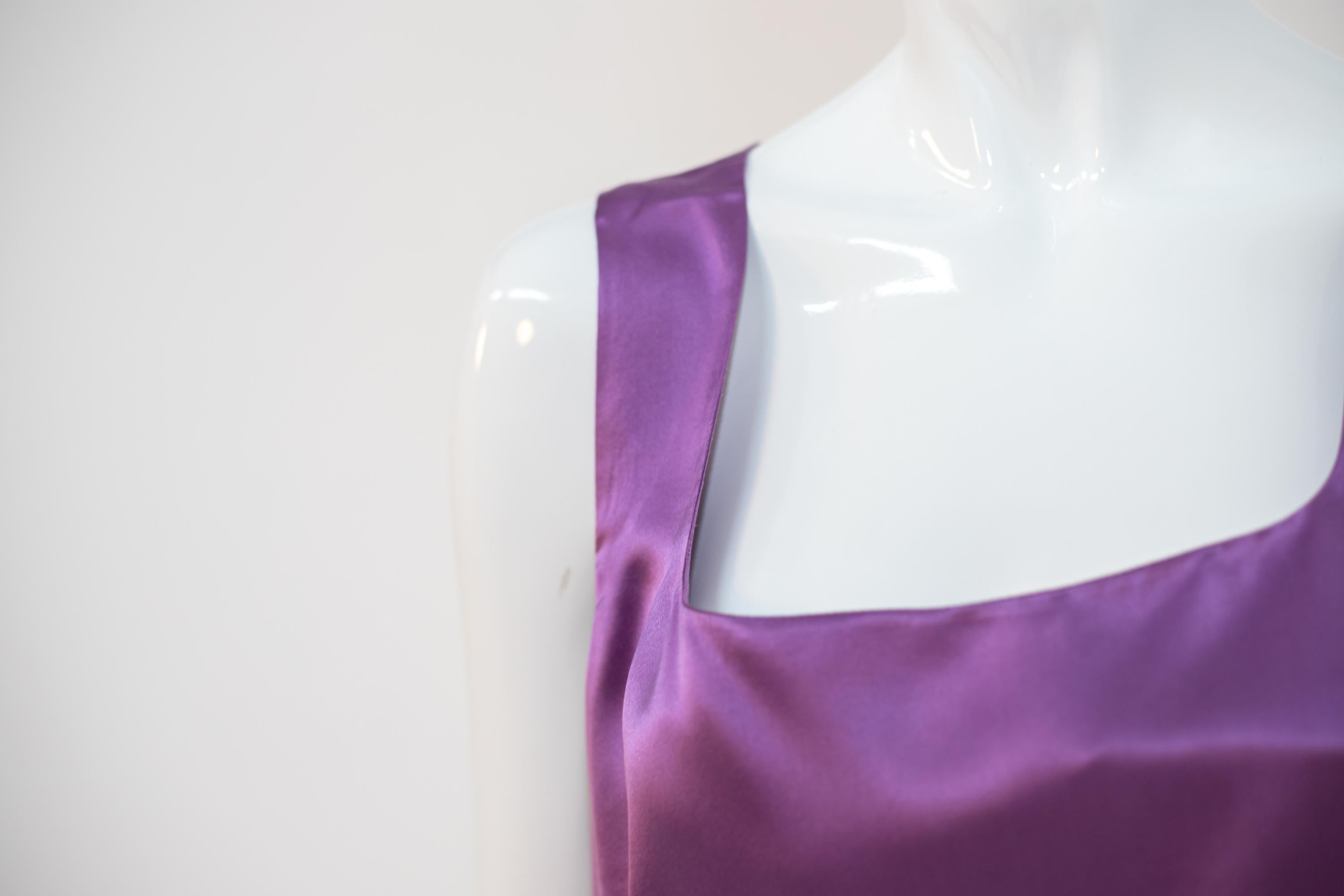 Luisa Spagnoli Elegant Purple and Black Silk Suit 1