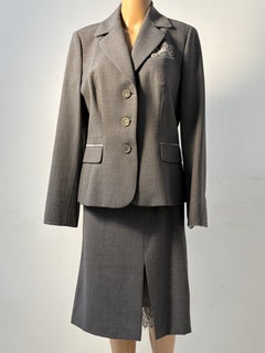 Luisa Spagnoli Grau Rock Anzug Maßgeschneidert Klassisch Elegant Italien