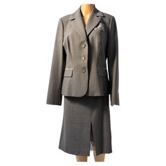 Luisa Spagnoli Grau Rock Anzug Maßgeschneidert Klassisch Elegant Italien