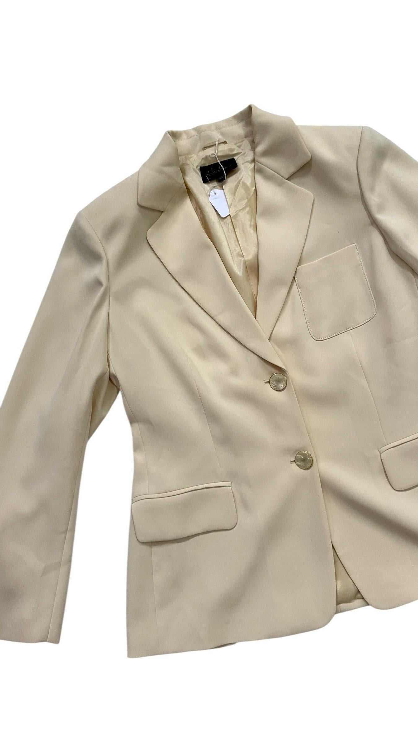 Brown Luisa Spagnoli Ivory  Tailored Skirt Suit - We pay for import duty! in vendita
