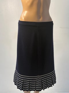 Luisa Spagnoli Marineblauer Strickrock Plissee-Rock Elegant