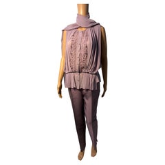 Luisa Spagnoli Conjunto de seda con encaje y detalles plisados, Italia