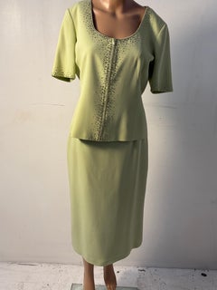 Luisa Spagnoli Conjunto de Seda Adornado Verde Pistacho ES 44